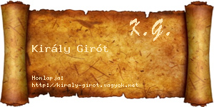 Király Girót névjegykártya